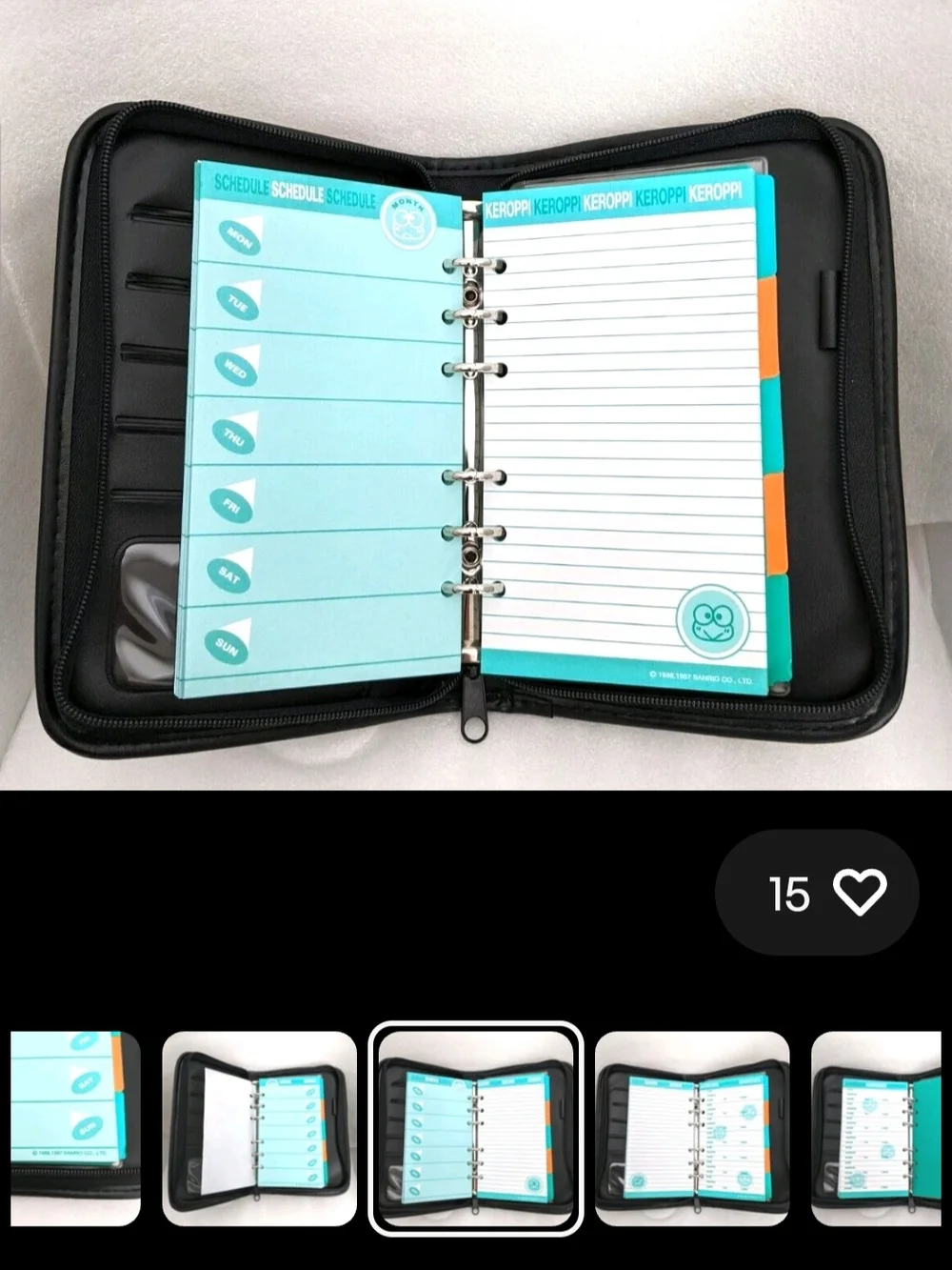 vintage Sanrio Keroppi black daily planner organizer